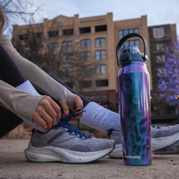 imageFrost Buddy 32oz Insulated Water Bottle with Straw ampamp Chug Lid  LeakProof Stainless Steel  24Hours Cold  SweatProof Cup Holder Friendly  Ideal for Gym Travel Sports ampamp Everyday HydrationWinter Rose