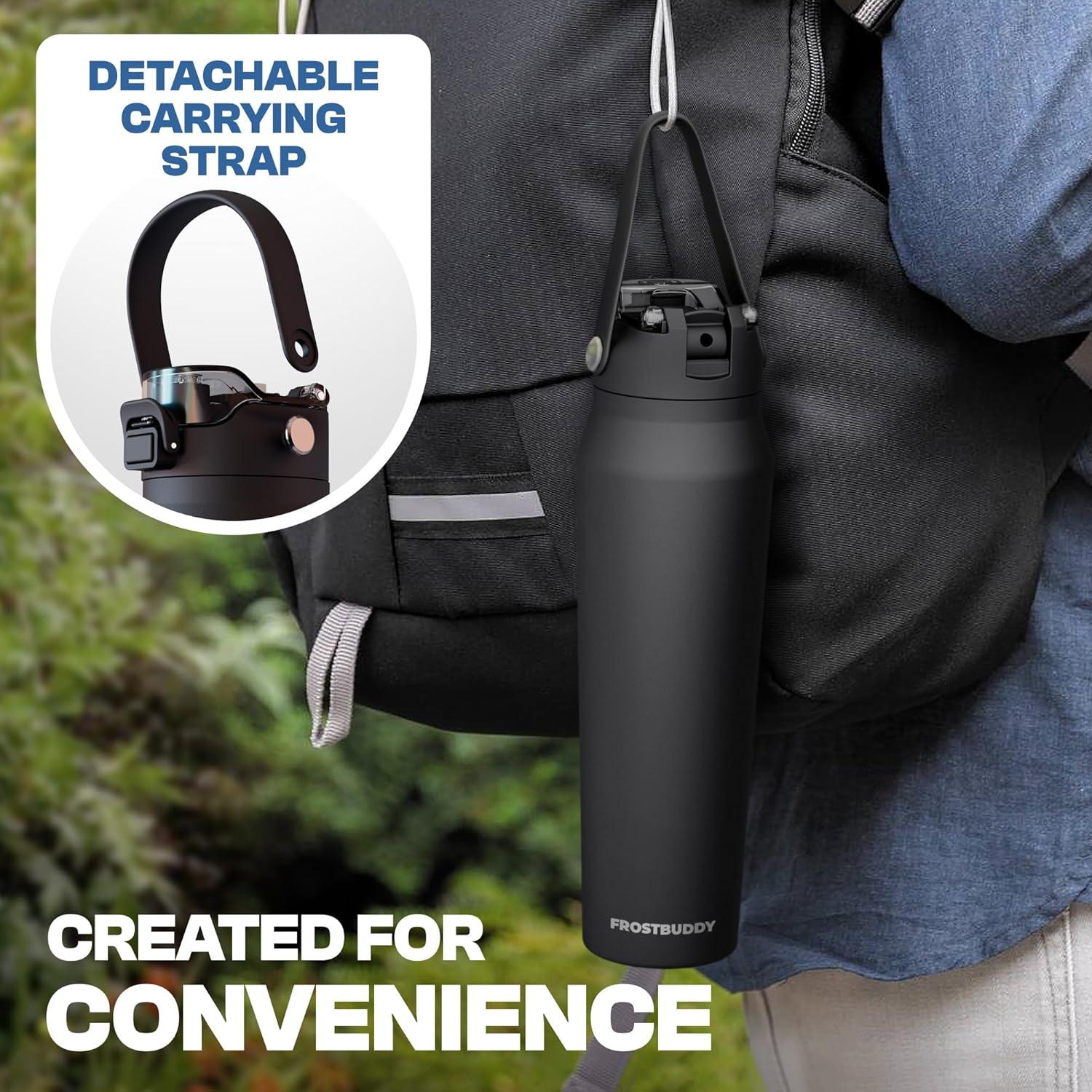 imageFrost Buddy 32oz Insulated Water Bottle with Straw ampamp Chug Lid  LeakProof Stainless Steel  24Hours Cold  SweatProof Cup Holder Friendly  Ideal for Gym Travel Sports ampamp Everyday HydrationEspresso