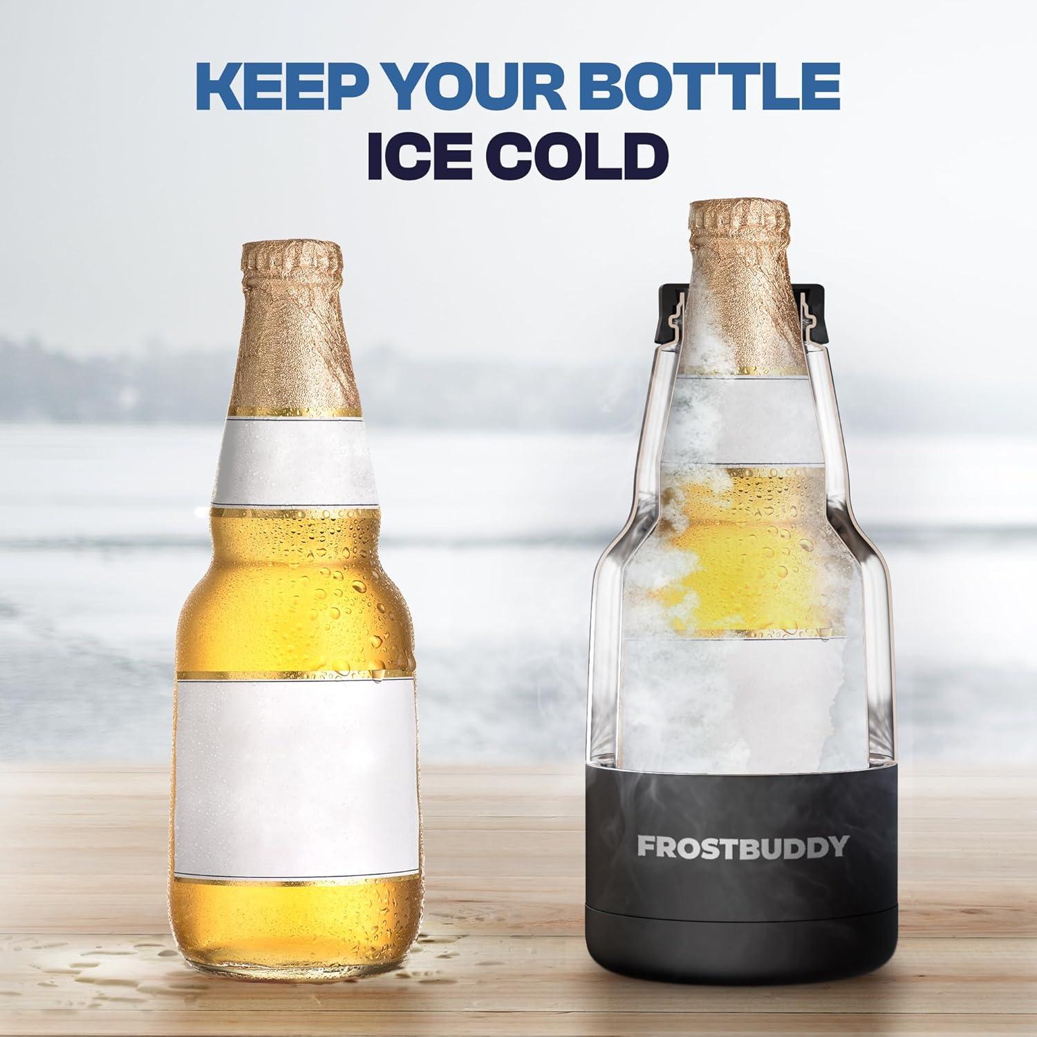 imageFrost Buddy Chubby Buddy  Mexican Beer Bottle Cooler  Stainless Steel Double Wall Vacuum Insulated compatible with Modelo Beers BlackMexico
