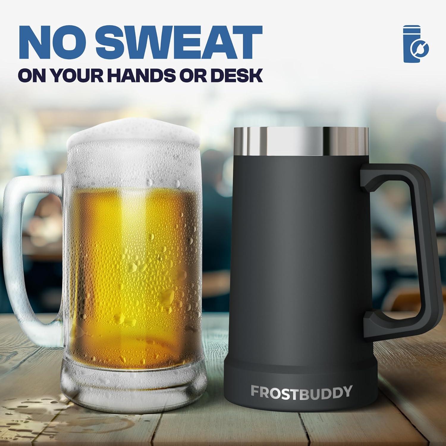 imageFrost Buddy Stein Buddy  24oz Insulated Stainless Steel Beer Stein Mug with Handle  Keeps Beer Cold for Hours  Ideal for Tailgating Parties BBQs and Gifts CrimsonNavy