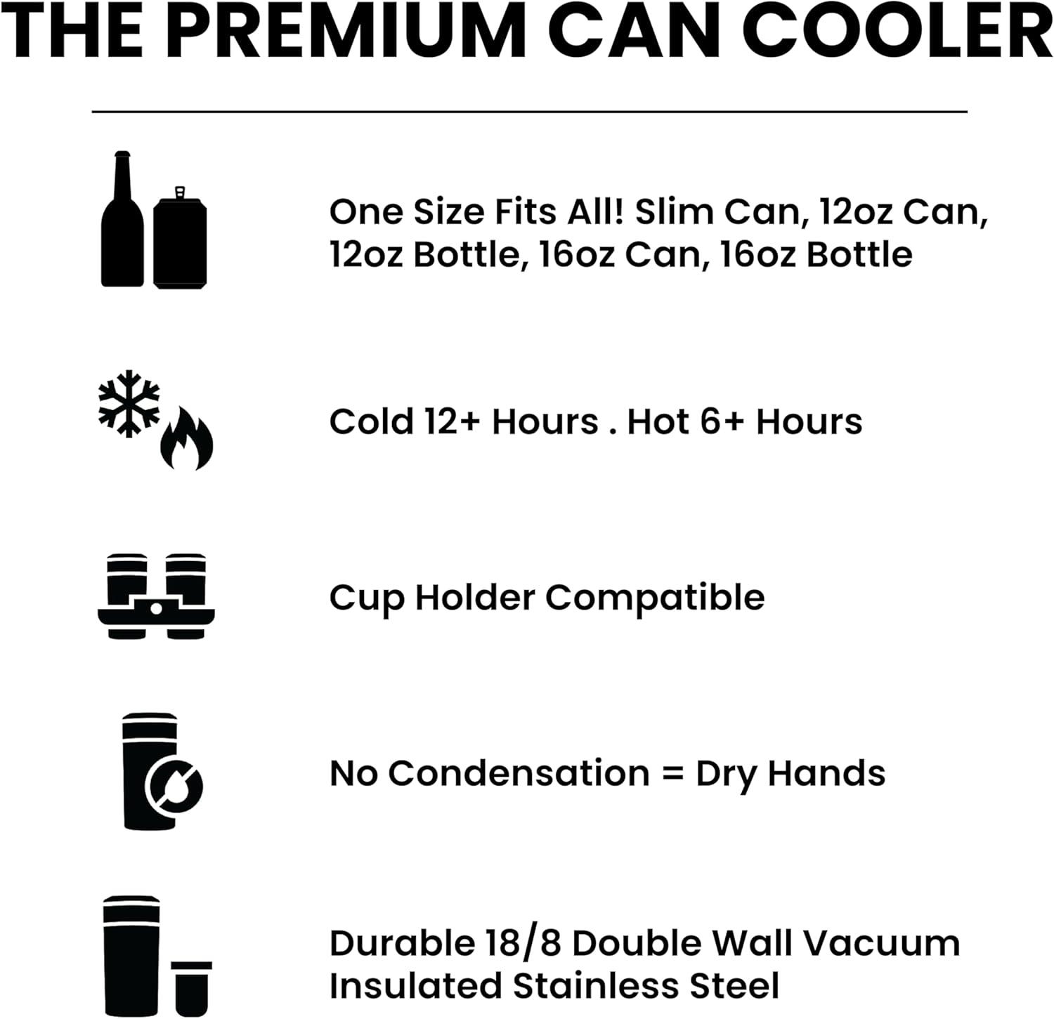 imageFrost Buddy Universal Buddy Can Cooler  Fits All  For Regular 12 ampamp 16 oz or SlimSize Bottles  Insulated DoubleWalled Stainless Steel MericaNavy