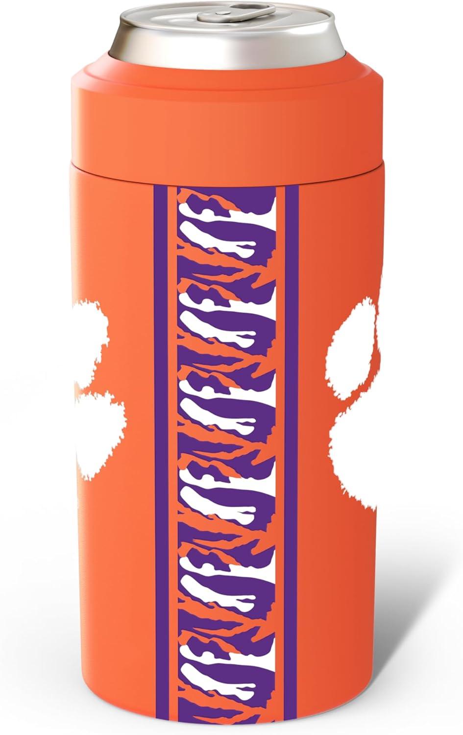 imageFrost Buddy Universal Can Cooler  Fits All  Stainless Steel Can Cooler for 12 oz ampamp 16 oz Regular or Slim Cans ampamp Bottles  Stainless Steel Michigan WolverinesClemson Tigers