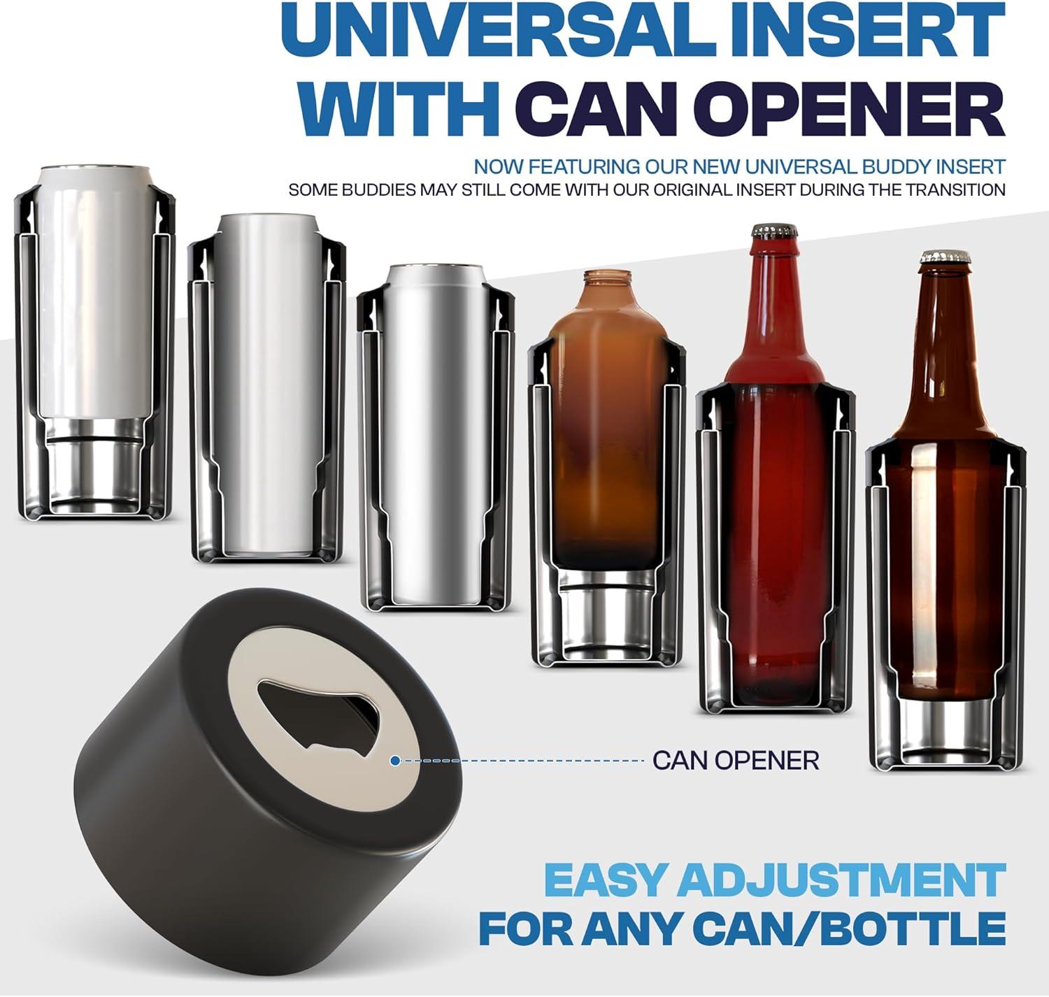 imageFrost Buddy Universal Can Cooler  Fits All  Stainless Steel Can Cooler for 12 oz ampamp 16 oz Regular or Slim Cans ampamp Bottles  Stainless Steel Michigan WolverinesAlabama Crimson Tide