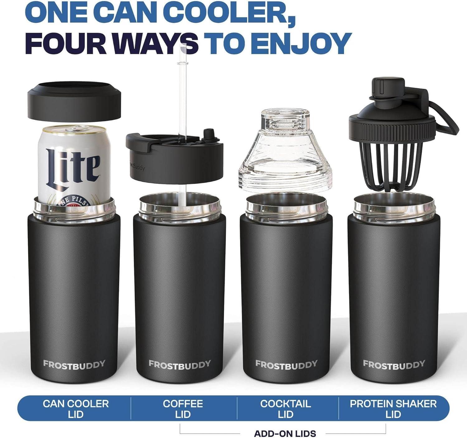 imageFrost Buddy Universal Can Cooler  Fits All  Stainless Steel Can Cooler for 12 oz ampamp 16 oz Regular or Slim Cans ampamp Bottles  Stainless Steel Michigan WolverinesFlorida State Seminoles