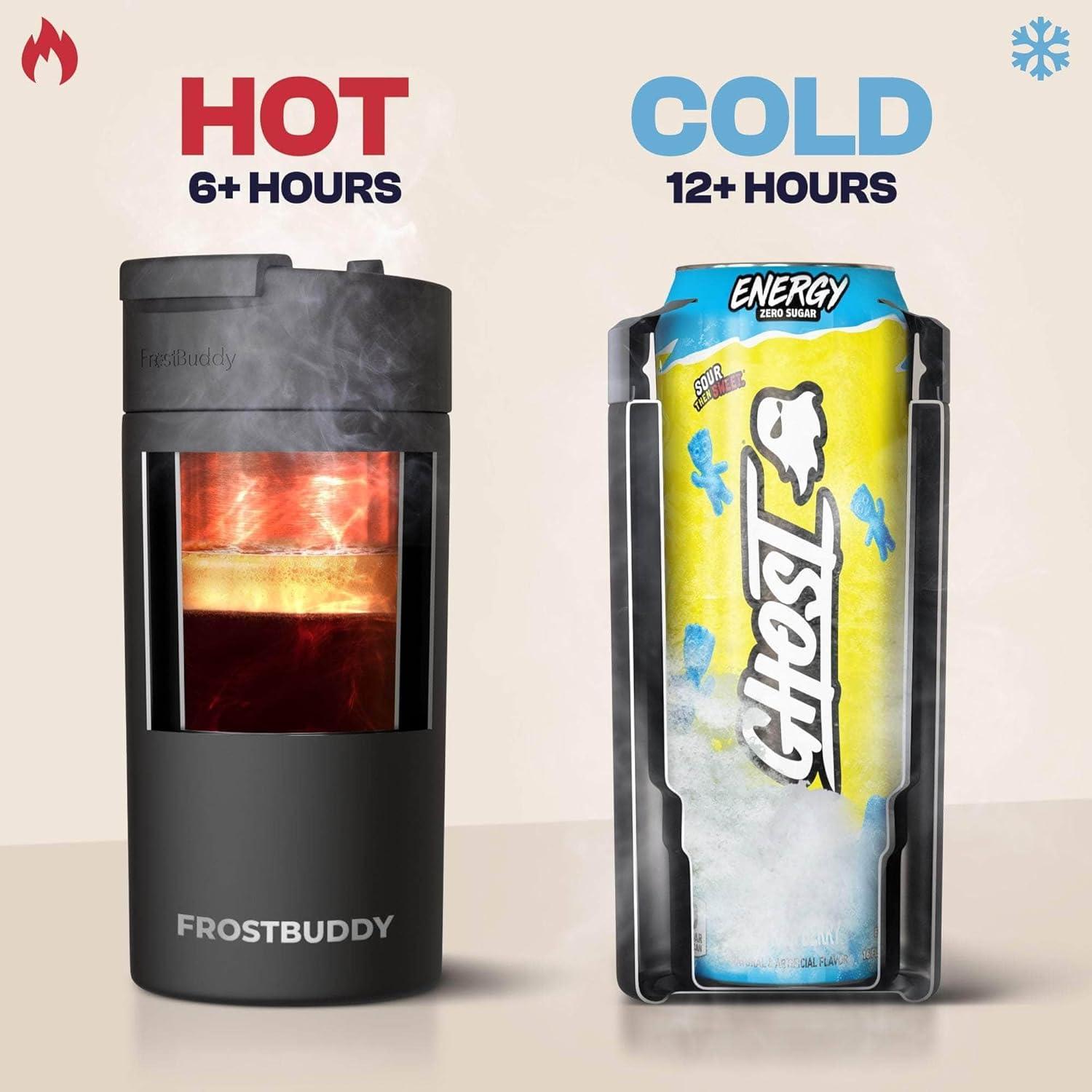 imageFrost Buddy Universal Can Cooler  Fits All  Stainless Steel Can Cooler for 12 oz ampamp 16 oz Regular or Slim Cans ampamp Bottles  Stainless Steel Michigan WolverinesFlorida State Seminoles
