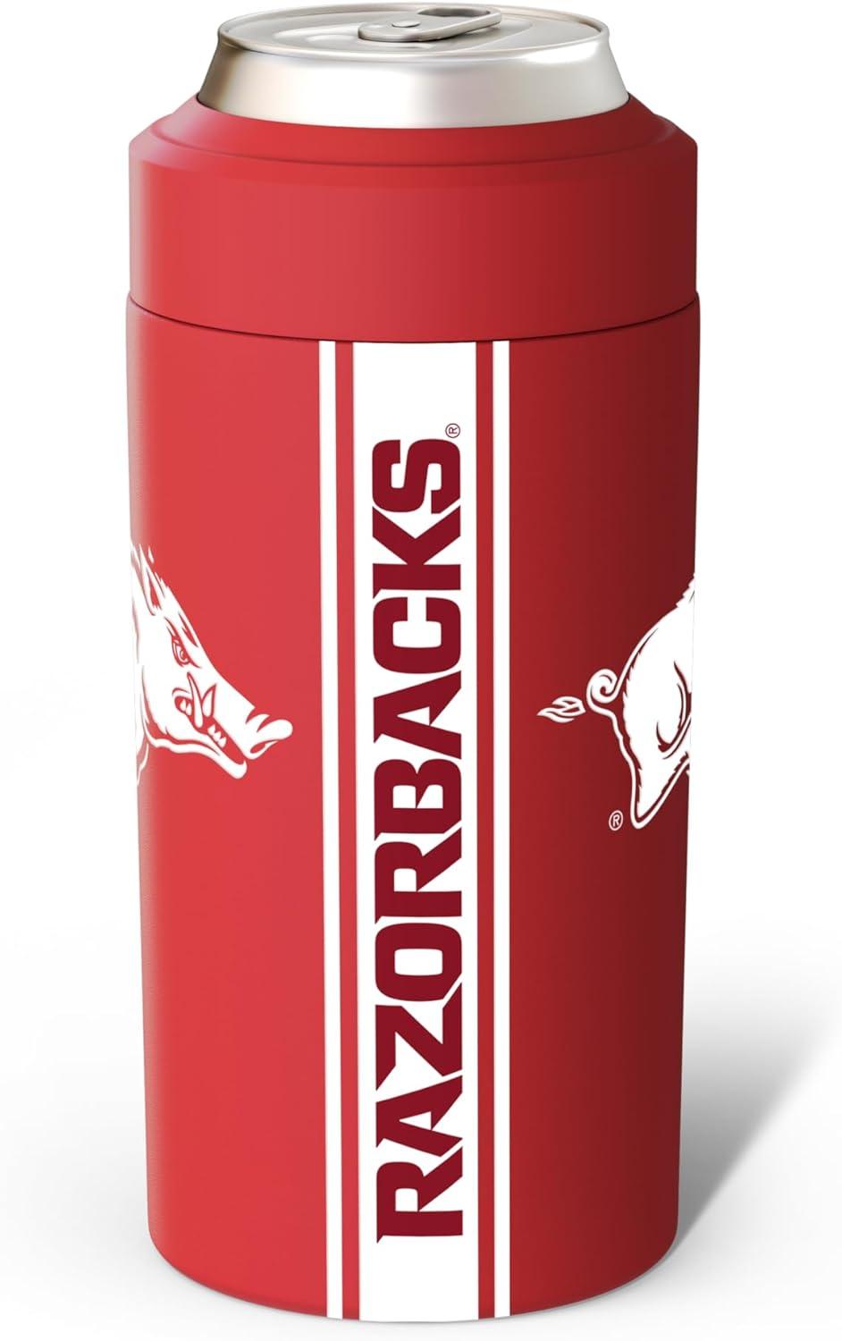 imageFrost Buddy Universal Can Cooler  Fits All  Stainless Steel Can Cooler for 12 oz ampamp 16 oz Regular or Slim Cans ampamp Bottles  Stainless Steel Michigan WolverinesArkansas Razorbacks