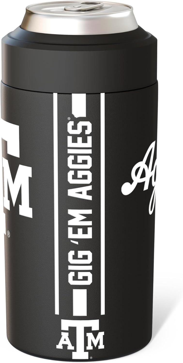 imageFrost Buddy Universal Can Cooler  Fits All  Stainless Steel Can Cooler for 12 oz ampamp 16 oz Regular or Slim Cans ampamp Bottles  Stainless Steel Michigan WolverinesTexas AM Aggies