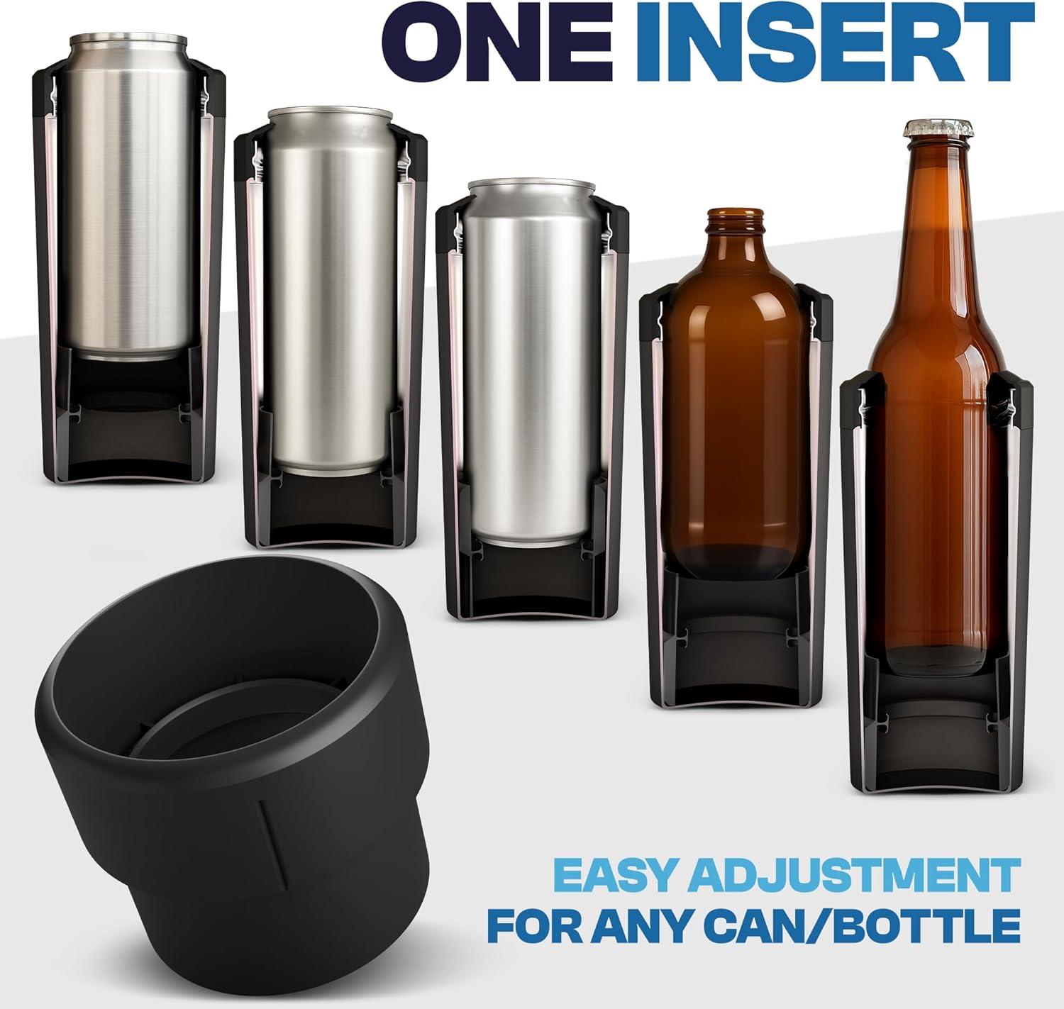 imageFrost Buddy Universal XL Can Cooler  Fits All  For 12 16 20 and 24 ounce Bottles  Insulated DoubleWalled Stainless Steel NebulaCrimson