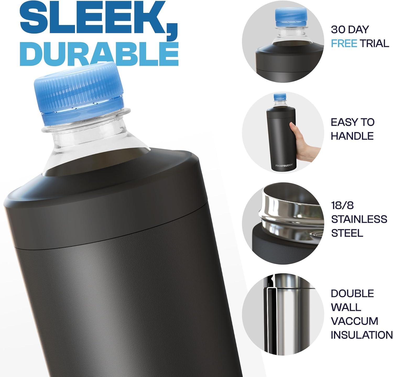 imageFrost Buddy Universal XL Can Cooler  Fits All  For 12 16 20 and 24 ounce Bottles  Insulated DoubleWalled Stainless Steel NebulaDark Night