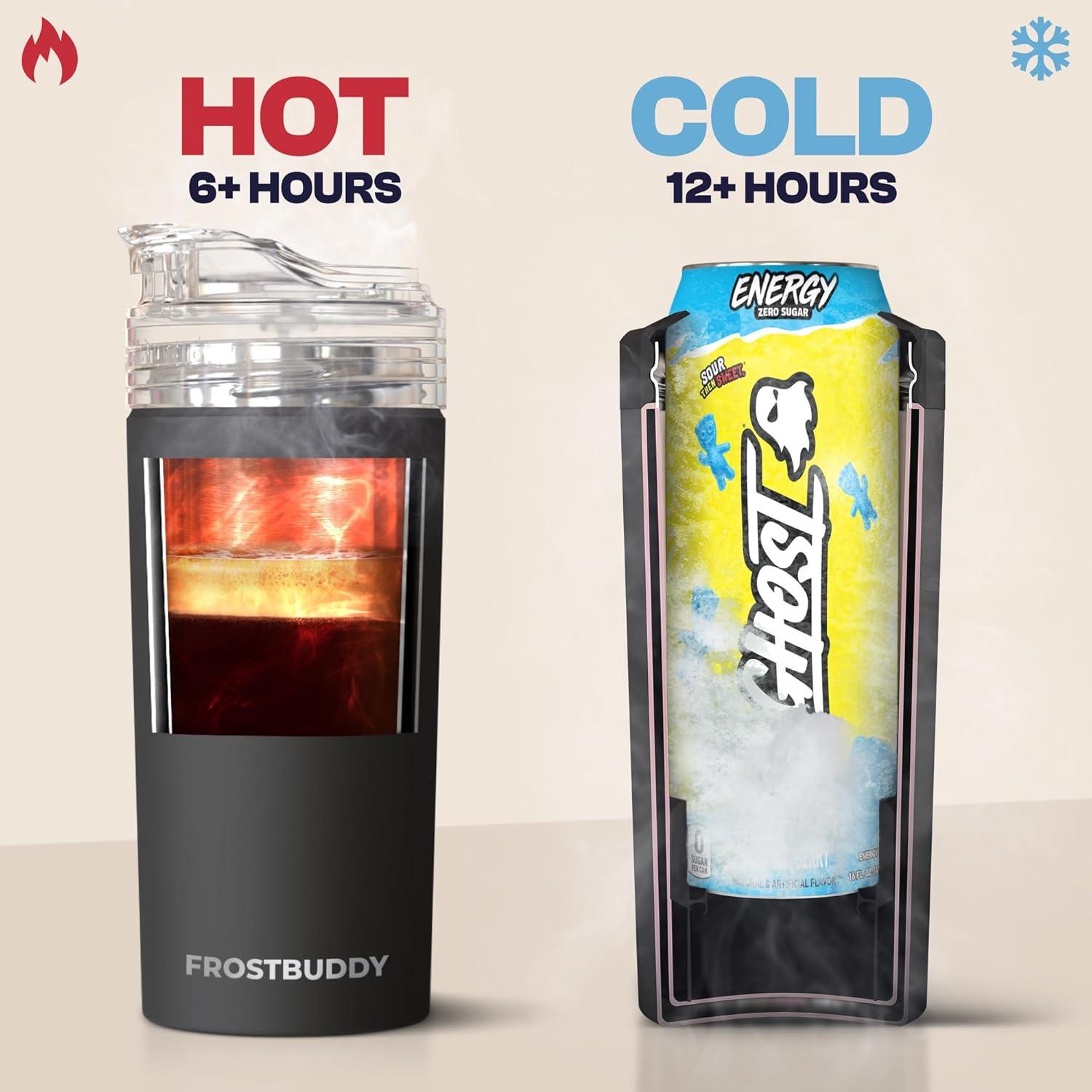 imageFrost Buddy Universal XL Can Cooler  Fits All  For 12 16 20 and 24 ounce Bottles  Insulated DoubleWalled Stainless Steel NebulaI Scream for Ice Cream