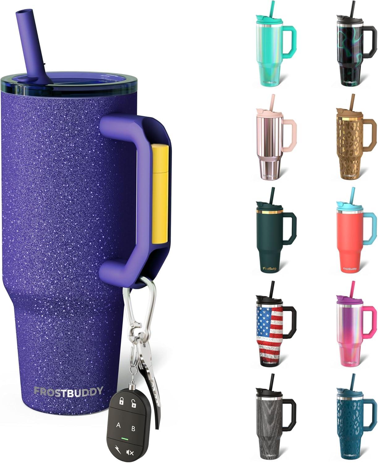 imageThicc Buddy  16 oz Stainless Steel Vacuum Insulated Tumbler with Lid and Straw for Water  Travel Mug Cupholder Friendly  Gifts for Women Men Him HerPurple Glitz