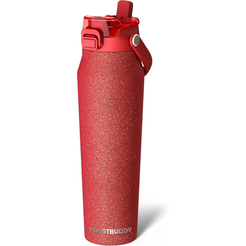 imageFrost Buddy 32oz Insulated Water Bottle with Straw ampamp Chug Lid  LeakProof Stainless Steel  24Hours Cold  SweatProof Cup Holder Friendly  Ideal for Gym Travel Sports ampamp Everyday HydrationGlitz
