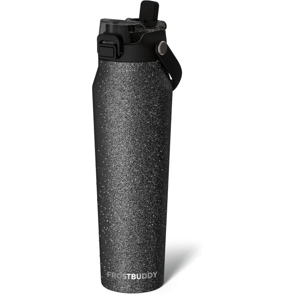 imageFrost Buddy 32oz Insulated Water Bottle with Straw ampamp Chug Lid  LeakProof Stainless Steel  24Hours Cold  SweatProof Cup Holder Friendly  Ideal for Gym Travel Sports ampamp Everyday HydrationDark Glitz