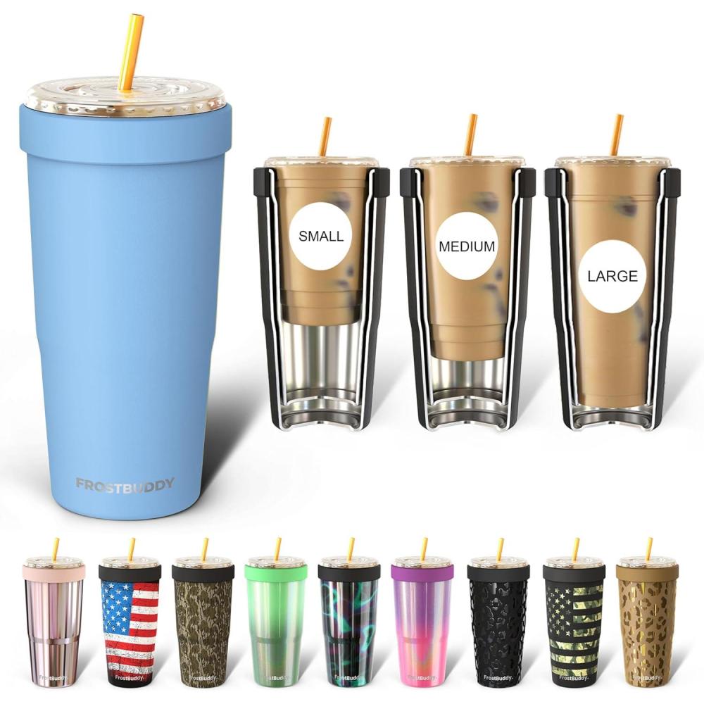 imageFrost Buddy Togo Buddy  30 oz Stainless Steel Vacuum Insulated Tumbler  To Go Coffee Cup  Reusable Iced Coffee Cups Travel Mug Thermal Cup for Hot ampamp Cold Drinks Dunkin Cup AuroraBaby Blue