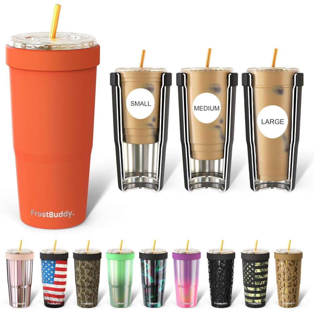 imageFrost Buddy Togo Buddy  30 oz Stainless Steel Vacuum Insulated Tumbler  To Go Coffee Cup  Reusable Iced Coffee Cups Travel Mug Thermal Cup for Hot ampamp Cold Drinks Dunkin Cup AuroraOrange