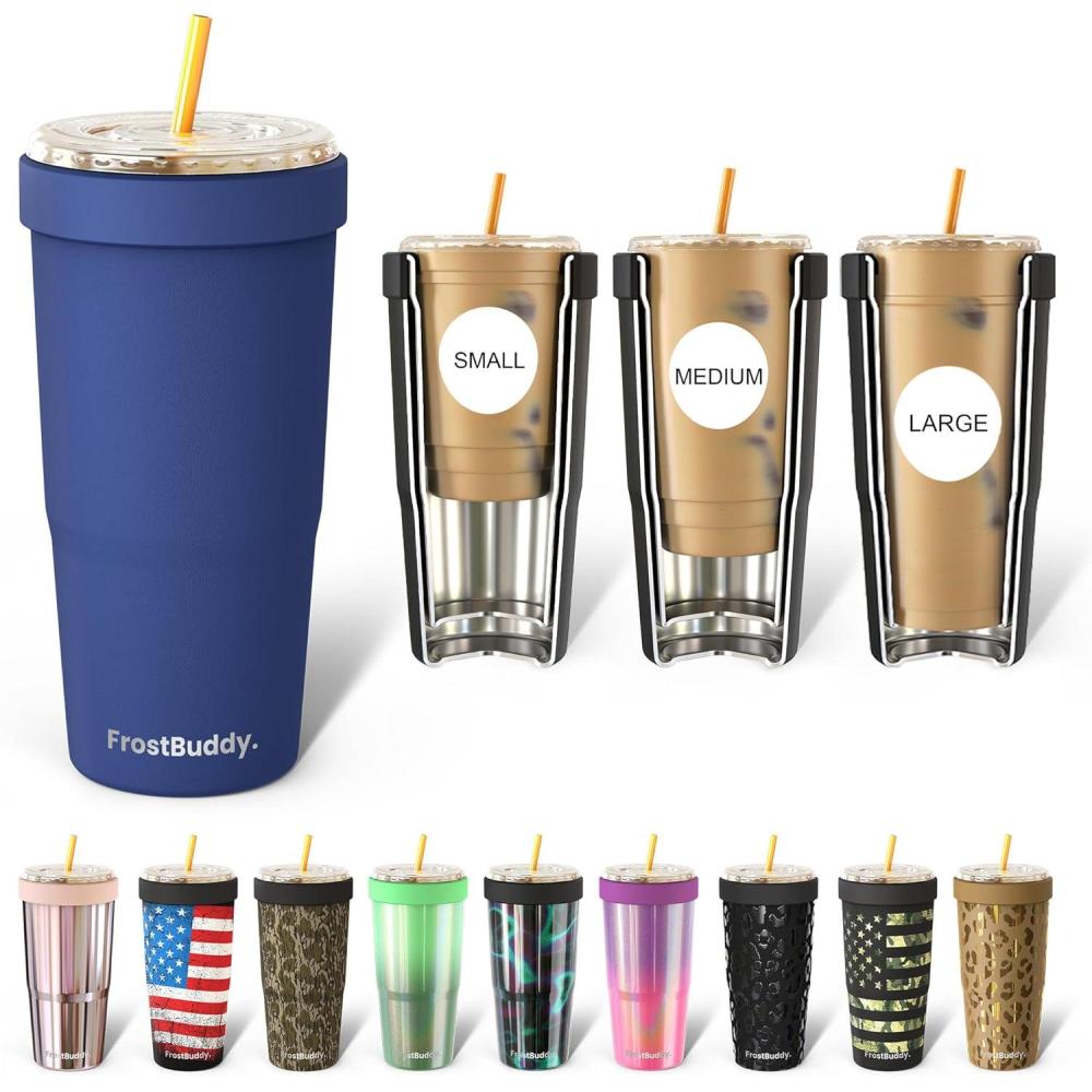 imageFrost Buddy Togo Buddy  30 oz Stainless Steel Vacuum Insulated Tumbler  To Go Coffee Cup  Reusable Iced Coffee Cups Travel Mug Thermal Cup for Hot ampamp Cold Drinks Dunkin Cup AuroraNavy