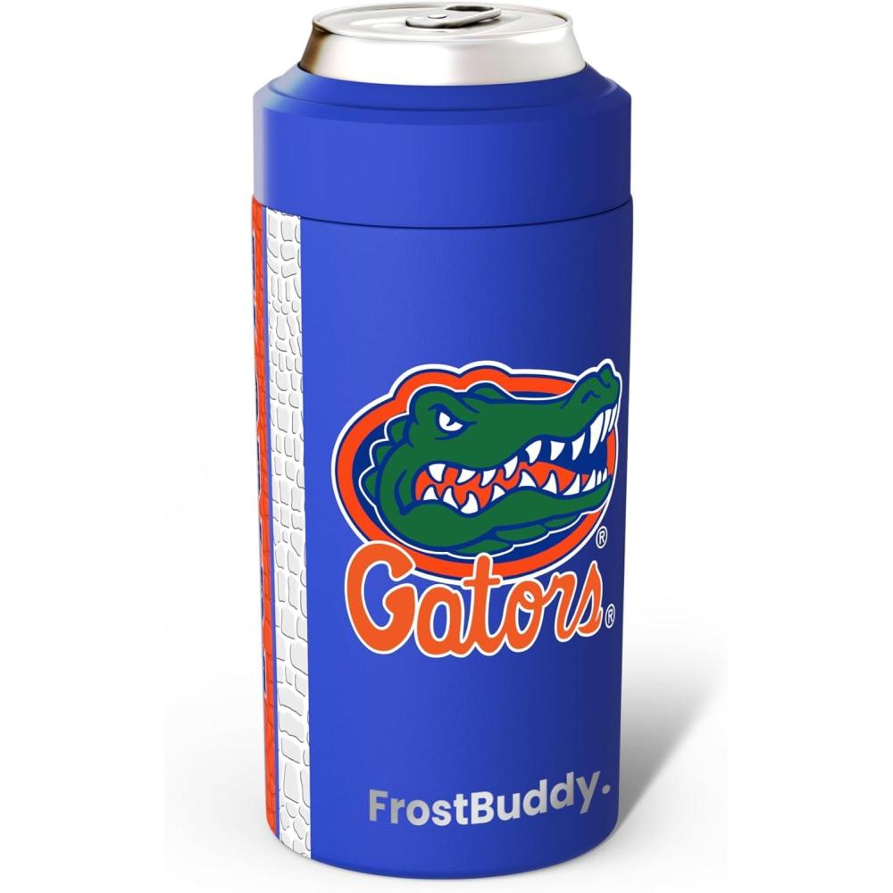imageFrost Buddy Universal Can Cooler  Fits All  Stainless Steel Can Cooler for 12 oz ampamp 16 oz Regular or Slim Cans ampamp Bottles  Stainless Steel Michigan WolverinesFlorida Gators  Royal