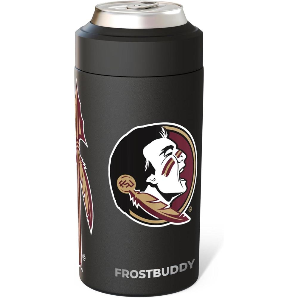 imageFrost Buddy Universal Can Cooler  Fits All  Stainless Steel Can Cooler for 12 oz ampamp 16 oz Regular or Slim Cans ampamp Bottles  Stainless Steel Michigan WolverinesFlorida State Seminoles
