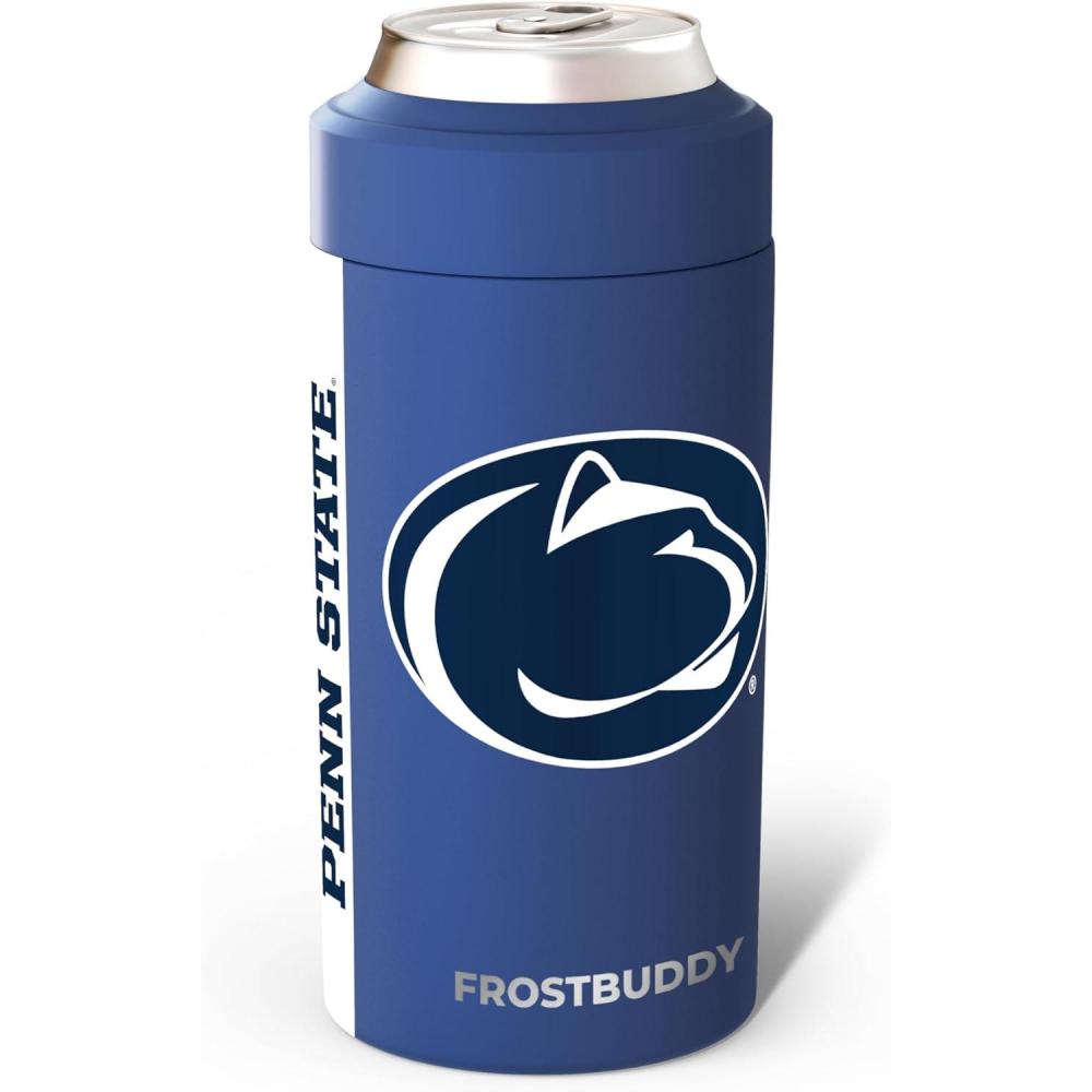 imageFrost Buddy Universal Can Cooler  Fits All  Stainless Steel Can Cooler for 12 oz ampamp 16 oz Regular or Slim Cans ampamp Bottles  Stainless Steel Michigan WolverinesPenn State Nittany Lions