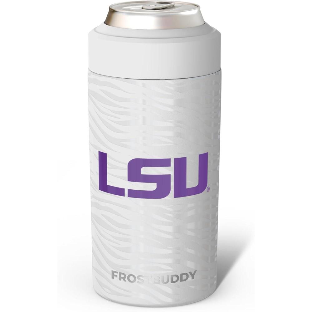 imageFrost Buddy Universal Can Cooler  Fits All  Stainless Steel Can Cooler for 12 oz ampamp 16 oz Regular or Slim Cans ampamp Bottles  Stainless Steel Michigan WolverinesCollege Team Tigers