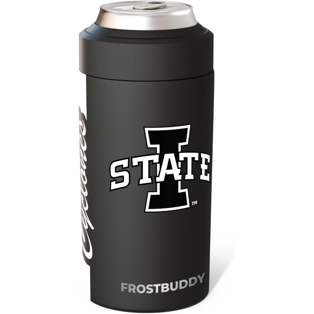 imageFrost Buddy Universal Can Cooler  Fits All  Stainless Steel Can Cooler for 12 oz ampamp 16 oz Regular or Slim Cans ampamp Bottles  Stainless Steel Michigan WolverinesIowa State Hawkeyes