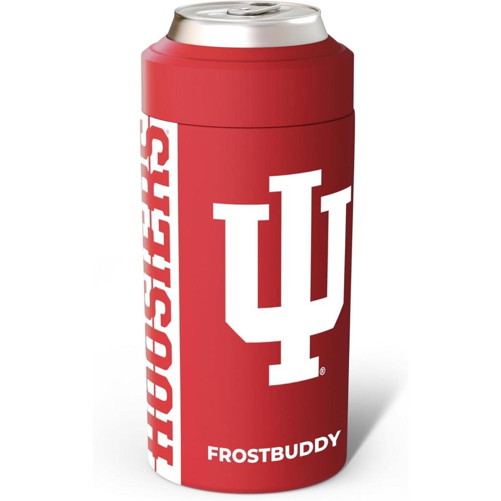 imageFrost Buddy Universal Can Cooler  Fits All  Stainless Steel Can Cooler for 12 oz ampamp 16 oz Regular or Slim Cans ampamp Bottles  Stainless Steel Michigan WolverinesIndiana Hoosiers