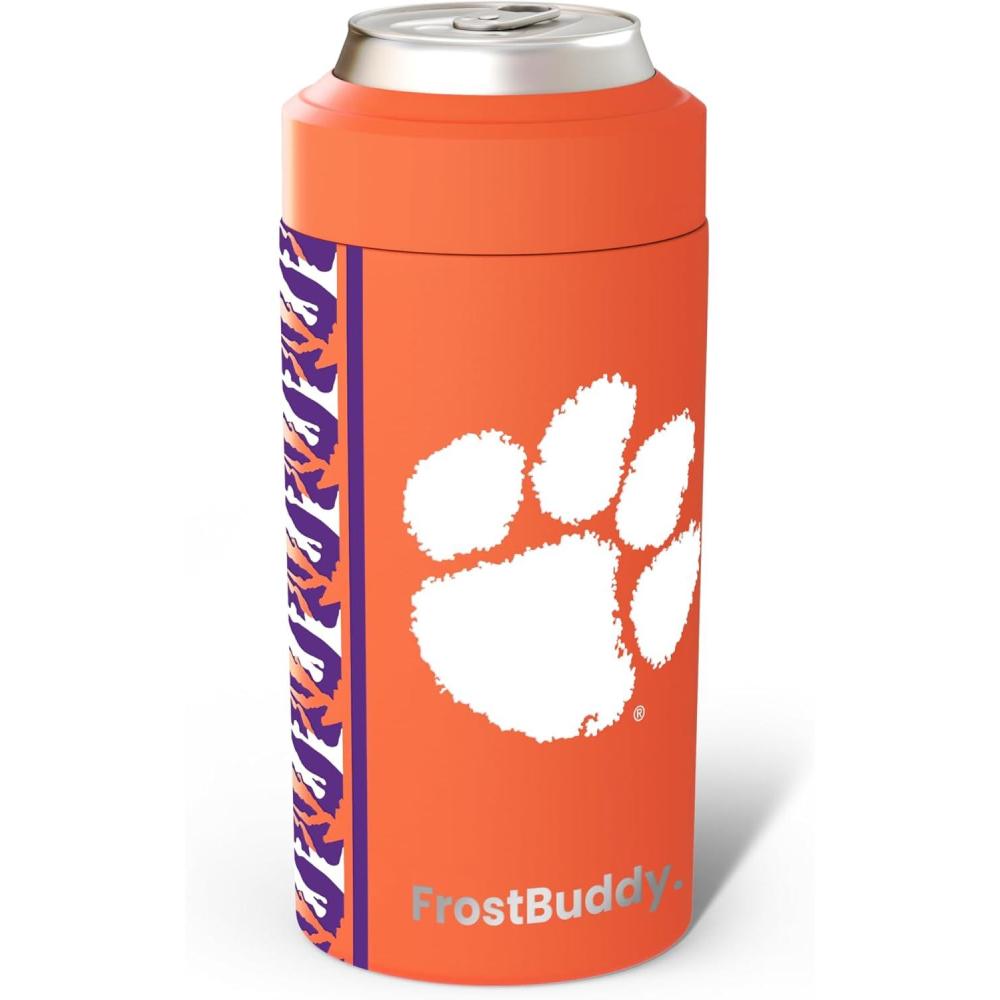 imageFrost Buddy Universal Can Cooler  Fits All  Stainless Steel Can Cooler for 12 oz ampamp 16 oz Regular or Slim Cans ampamp Bottles  Stainless Steel Michigan WolverinesClemson Tigers