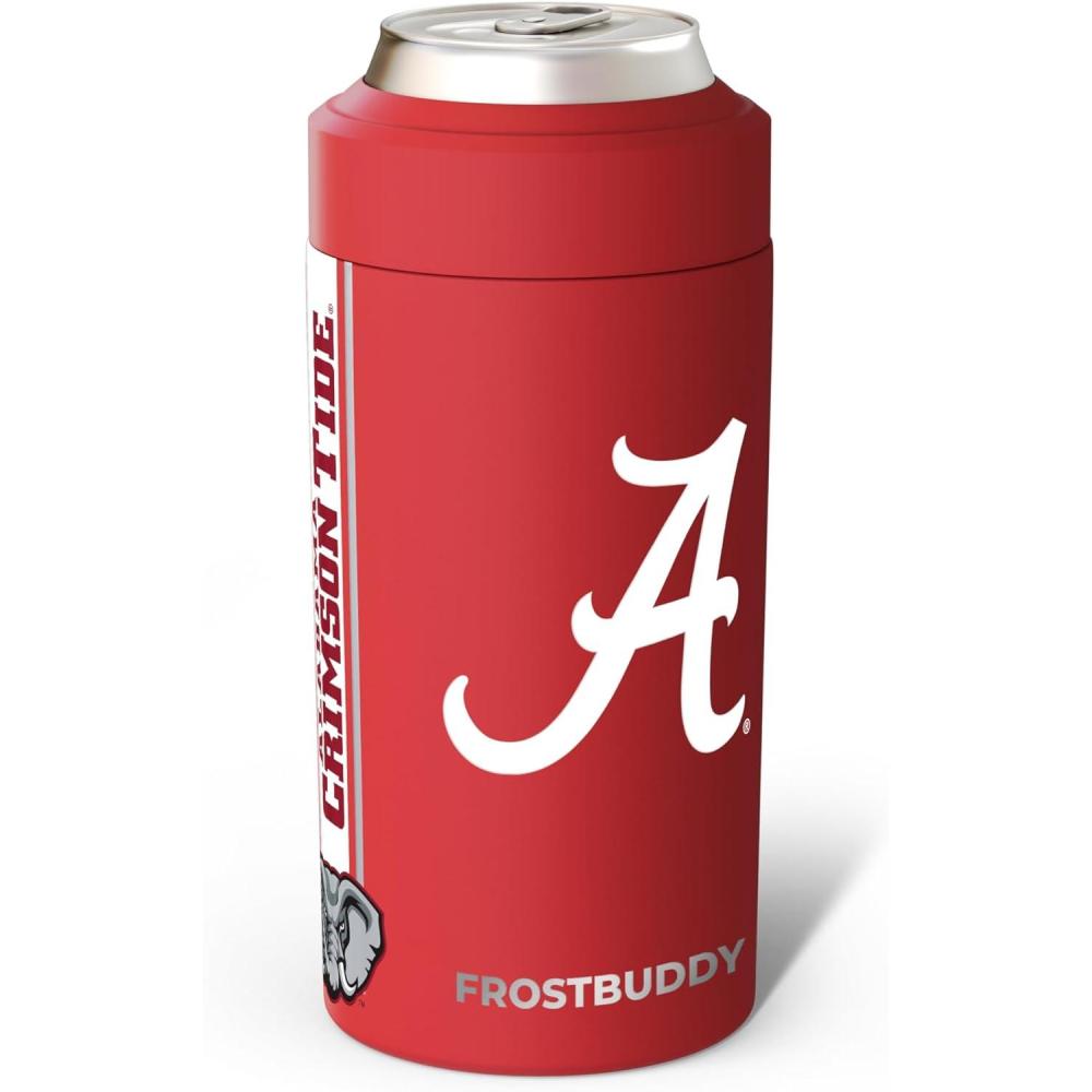 imageFrost Buddy Universal Can Cooler  Fits All  Stainless Steel Can Cooler for 12 oz ampamp 16 oz Regular or Slim Cans ampamp Bottles  Stainless Steel Michigan WolverinesAlabama Crimson Tide