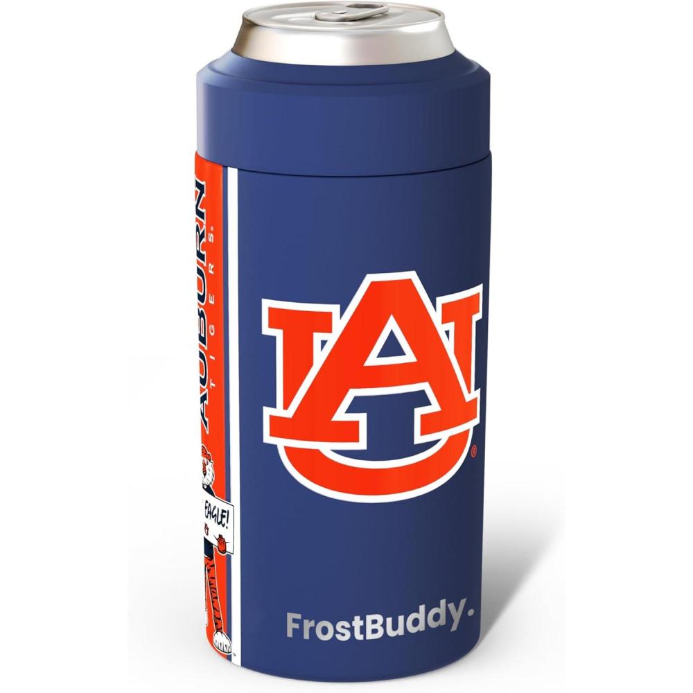 imageFrost Buddy Universal Can Cooler  Fits All  Stainless Steel Can Cooler for 12 oz ampamp 16 oz Regular or Slim Cans ampamp Bottles  Stainless Steel Michigan WolverinesAuburn War