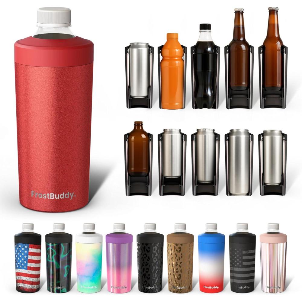 imageFrost Buddy Universal XL Can Cooler  Fits All  For 12 16 20 and 24 ounce Bottles  Insulated DoubleWalled Stainless Steel NebulaGlitz