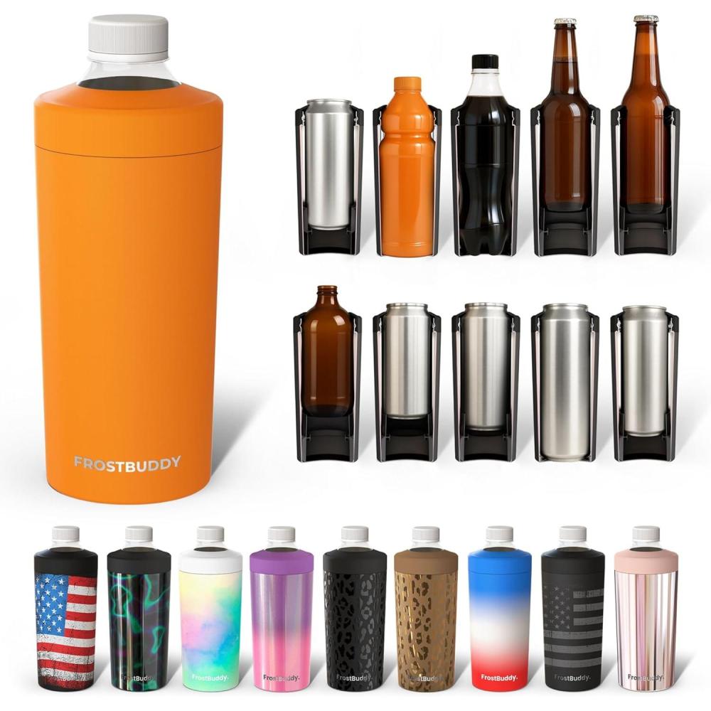 imageFrost Buddy Universal XL Can Cooler  Fits All  For 12 16 20 and 24 ounce Bottles  Insulated DoubleWalled Stainless Steel NebulaRocky Top