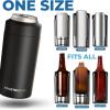 imageFrost Buddy Universal Buddy Can Cooler  Fits All  For Regular 12 ampamp 16 oz or SlimSize Bottles  Insulated DoubleWalled Stainless Steel MericaGunmetal Glory