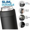 imageFrost Buddy Universal Mini Can Cooler  Fits 12oz Slim ampamp 75oz Mini Cans  Vacuum Insulated Stainless Steel  Keeps Beverages Cold or Hot  Compact Travel ampamp Cup Holder FriendlyWhite