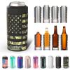 imageFrost Buddy Universal Buddy Can Cooler  Fits All  For Regular 12 ampamp 16 oz or SlimSize Bottles  Insulated DoubleWalled Stainless Steel MericaCamo Flag