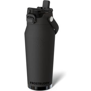 imageFrost Buddy 32oz Insulated Water Bottle with Straw ampamp Chug Lid  LeakProof Stainless Steel  24Hours Cold  SweatProof Cup Holder Friendly  Ideal for Gym Travel Sports ampamp Everyday HydrationDark Night