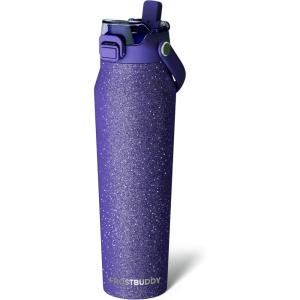 imageFrost Buddy 32oz Insulated Water Bottle with Straw ampamp Chug Lid  LeakProof Stainless Steel  24Hours Cold  SweatProof Cup Holder Friendly  Ideal for Gym Travel Sports ampamp Everyday HydrationPurple Glitz