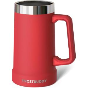 imageFrost Buddy Stein Buddy  24oz Insulated Stainless Steel Beer Stein Mug with Handle  Keeps Beer Cold for Hours  Ideal for Tailgating Parties BBQs and Gifts CrimsonCrimson