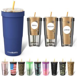 imageFrost Buddy Togo Buddy  30 oz Stainless Steel Vacuum Insulated Tumbler  To Go Coffee Cup  Reusable Iced Coffee Cups Travel Mug Thermal Cup for Hot ampamp Cold Drinks Dunkin Cup AuroraNavy