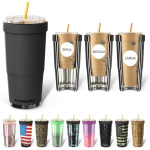 imageFrost Buddy Togo Buddy  30 oz Stainless Steel Vacuum Insulated Tumbler  To Go Coffee Cup  Reusable Iced Coffee Cups Travel Mug Thermal Cup for Hot ampamp Cold Drinks Dunkin Cup AuroraDark Night