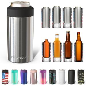 imageFrost Buddy Universal Buddy Can Cooler  Fits All  For Regular 12 ampamp 16 oz or SlimSize Bottles  Insulated DoubleWalled Stainless Steel MericaStainless