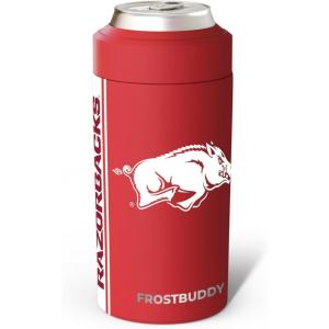 imageFrost Buddy Universal Can Cooler  Fits All  Stainless Steel Can Cooler for 12 oz ampamp 16 oz Regular or Slim Cans ampamp Bottles  Stainless Steel Michigan WolverinesArkansas Razorbacks