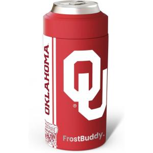 imageFrost Buddy Universal Can Cooler  Fits All  Stainless Steel Can Cooler for 12 oz ampamp 16 oz Regular or Slim Cans ampamp Bottles  Stainless Steel Michigan WolverinesOklahoma Sooners