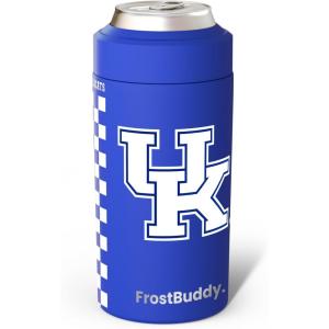 imageFrost Buddy Universal Can Cooler  Fits All  Stainless Steel Can Cooler for 12 oz ampamp 16 oz Regular or Slim Cans ampamp Bottles  Stainless Steel Michigan WolverinesKentucky Wildcats  Royal