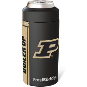 imageFrost Buddy Universal Can Cooler  Fits All  Stainless Steel Can Cooler for 12 oz ampamp 16 oz Regular or Slim Cans ampamp Bottles  Stainless Steel Michigan WolverinesPurdue Boilermakers
