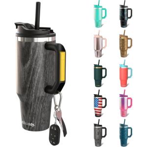 imageThicc Buddy  16 oz Stainless Steel Vacuum Insulated Tumbler with Lid and Straw for Water  Travel Mug Cupholder Friendly  Gifts for Women Men Him HerBlack Wood