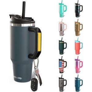 imageThicc Buddy  16 oz Stainless Steel Vacuum Insulated Tumbler with Lid and Straw for Water  Travel Mug Cupholder Friendly  Gifts for Women Men Him HerCharcoal