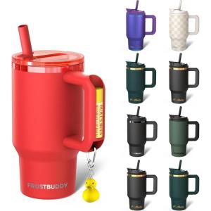 imageThicc Buddy  16 oz Stainless Steel Vacuum Insulated Tumbler with Lid and Straw for Water  Travel Mug Cupholder Friendly  Gifts for Women Men Him HerRed