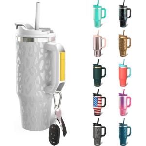 imageThicc Buddy  16 oz Stainless Steel Vacuum Insulated Tumbler with Lid and Straw for Water  Travel Mug Cupholder Friendly  Gifts for Women Men Him HerWhite Leopard