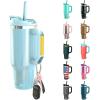 imageFrost Buddy Thicc Buddy  40 oz Stainless Steel Vacuum Insulated Tumbler with Lid and Straw for Water  Travel Mug Cupholder Friendly  Gifts for Women Men Him Her Emerald EleganceSky Blue Glitter