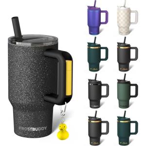 imageFrost Buddy Thicc Buddy  40 oz Stainless Steel Vacuum Insulated Tumbler with Lid and Straw for Water  Travel Mug Cupholder Friendly  Gifts for Women Men Him Her Emerald EleganceDark Glitz